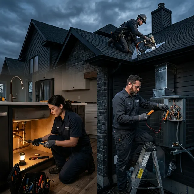 High-quality home service professionals illustration for contractors and plumbers